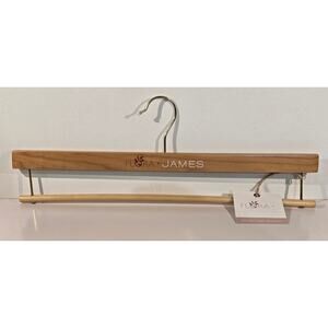 Flora + James Wooden Blanket Hanger Brass Hook Display Quilt Throw Rack